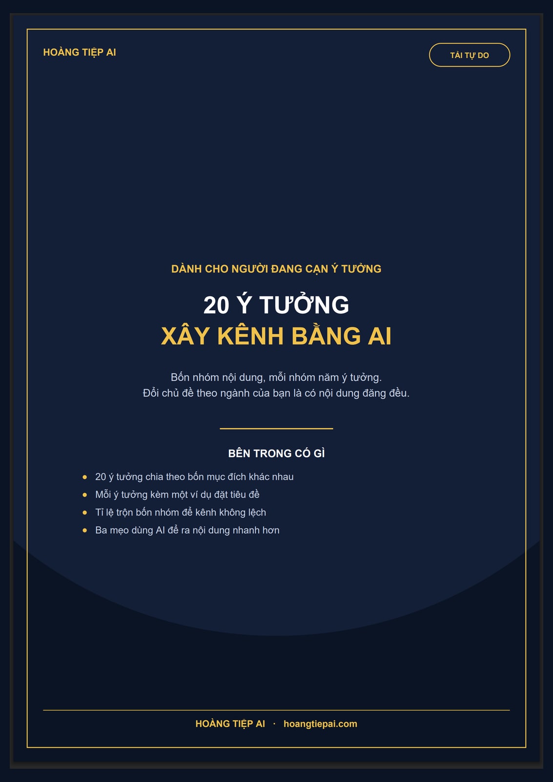 Ảnh bìa tài liệu 20 ý tưởng xây kênh bằng AI