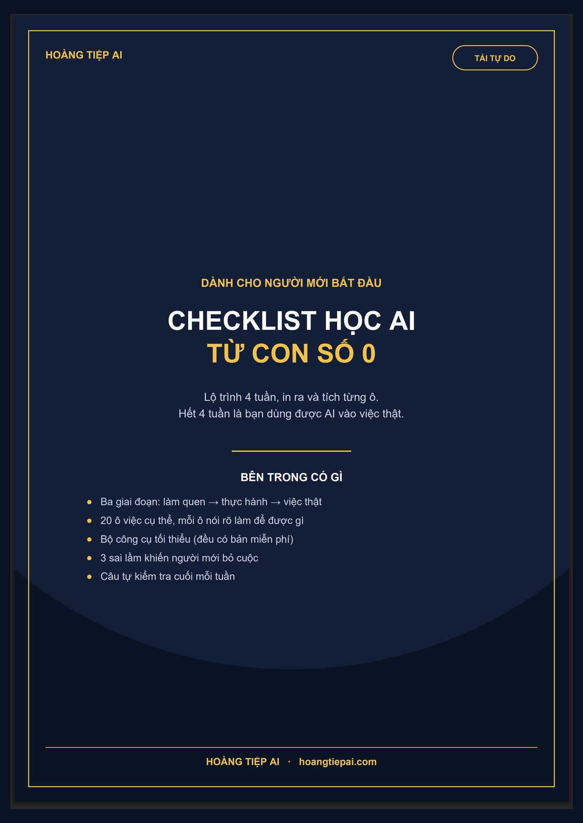 Ảnh bìa tài liệu Checklist học AI từ con số 0