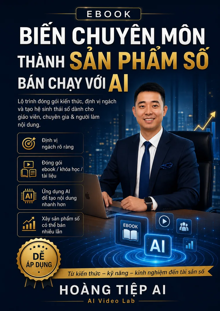 Bìa ebook Biến Chuyên Môn Thành Sản Phẩm Số Bán Chạy Với AI
